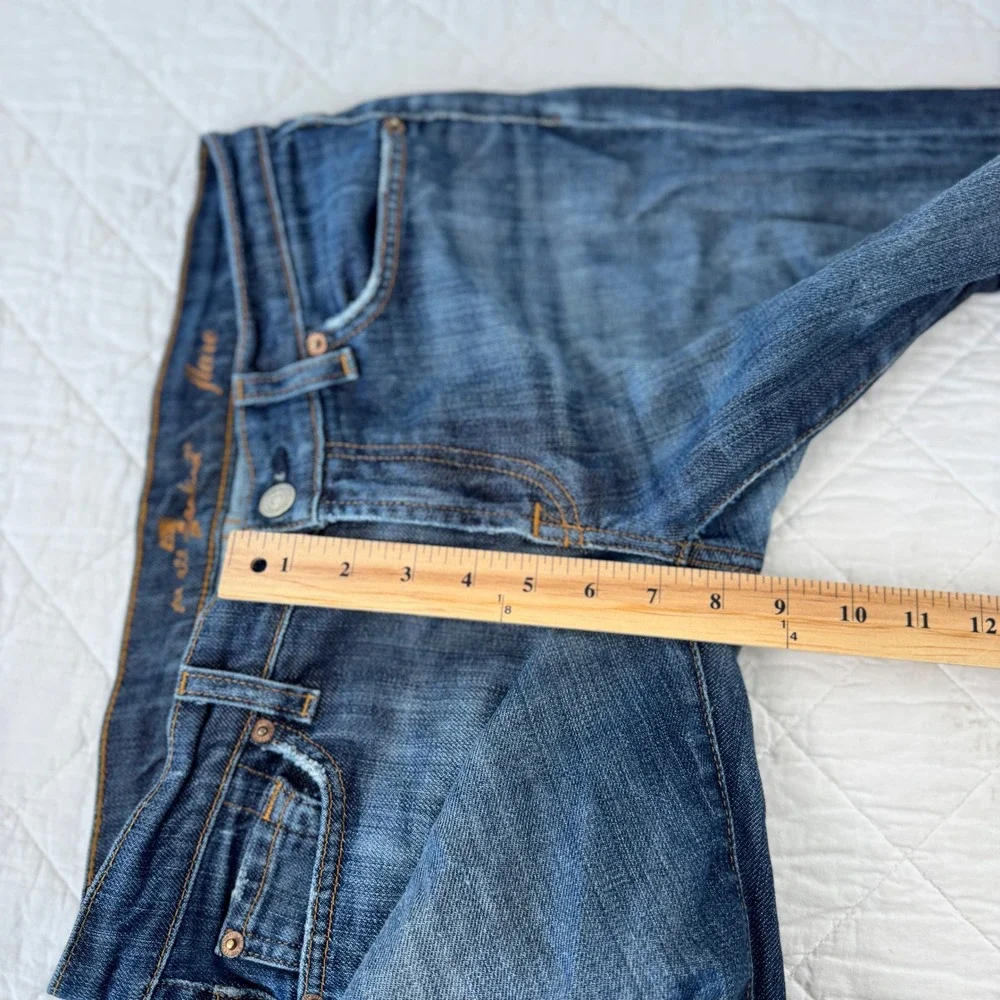 7 For All Mankind Flare Jeans Dark Wash Blue Denim Size 28 Made in‎ USA